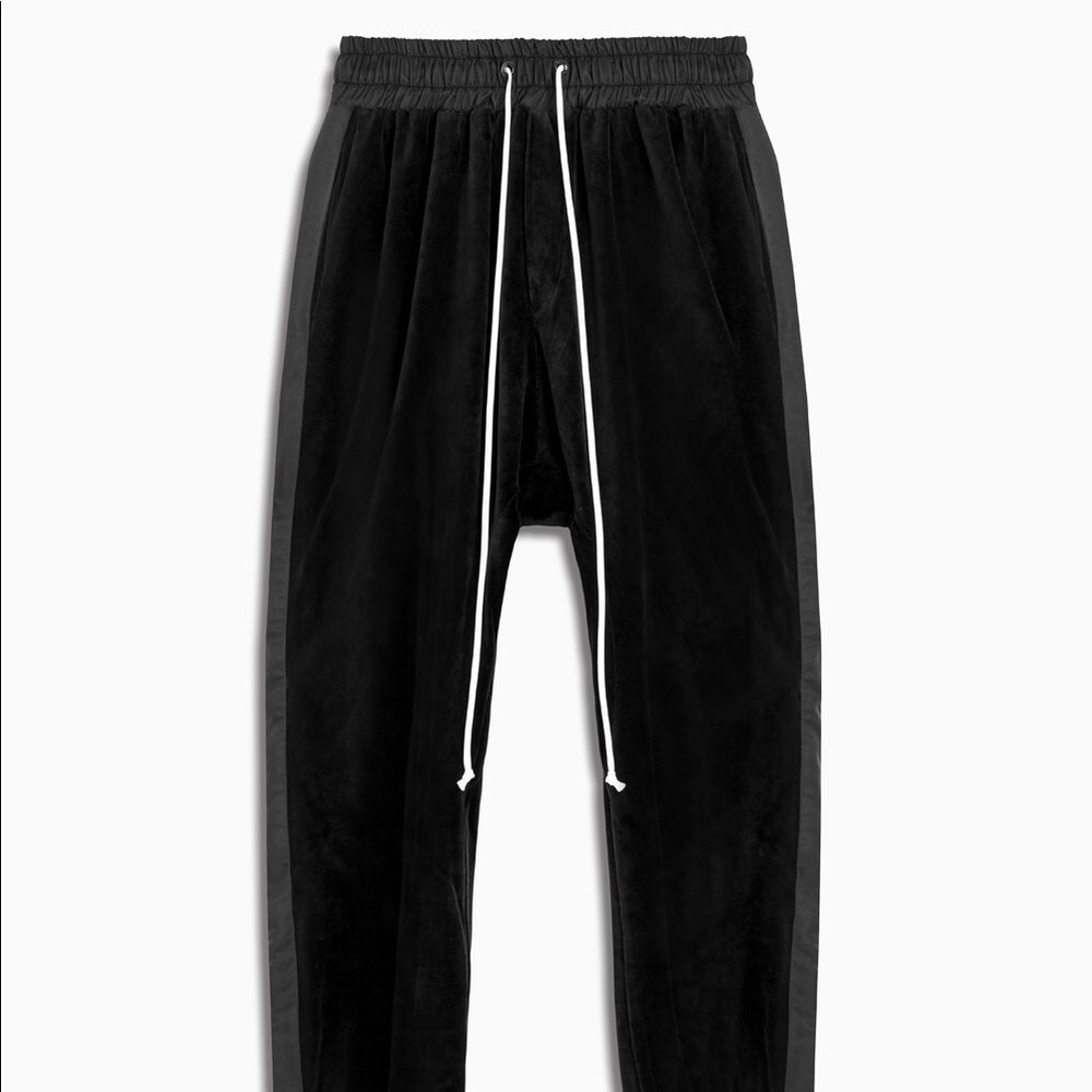 Daniel Patrick black velvet track pant